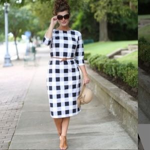 Dainty Jewells Gingham Dress, Small, Black & White